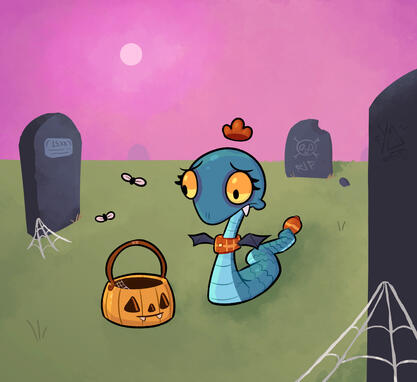 Trick-or-treating with Maraca